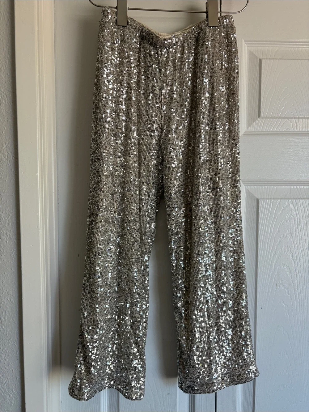 J. Crew Crewcuts Girls Silver Sequin Top & Pants Set